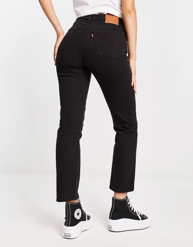 Levi's Levi's 501 straight fit crop jeans in black 4