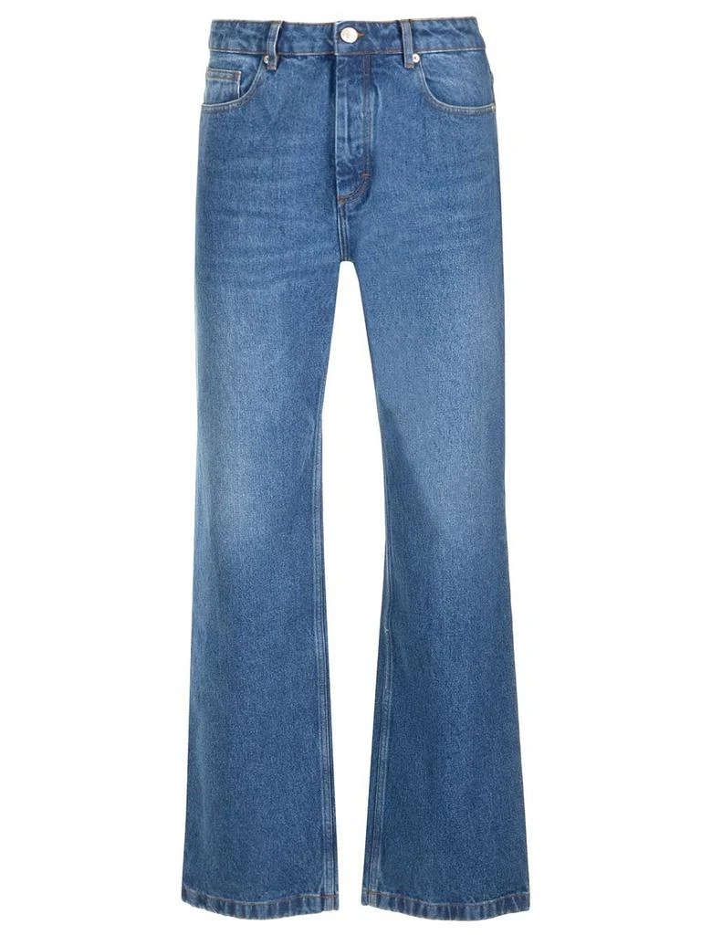AMI AMI Logo Patch Straight-Leg Jeans