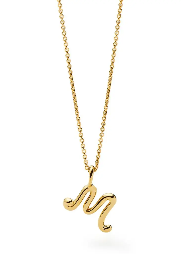 Missoma Initial M mini 18kt gold vermeil necklace  3