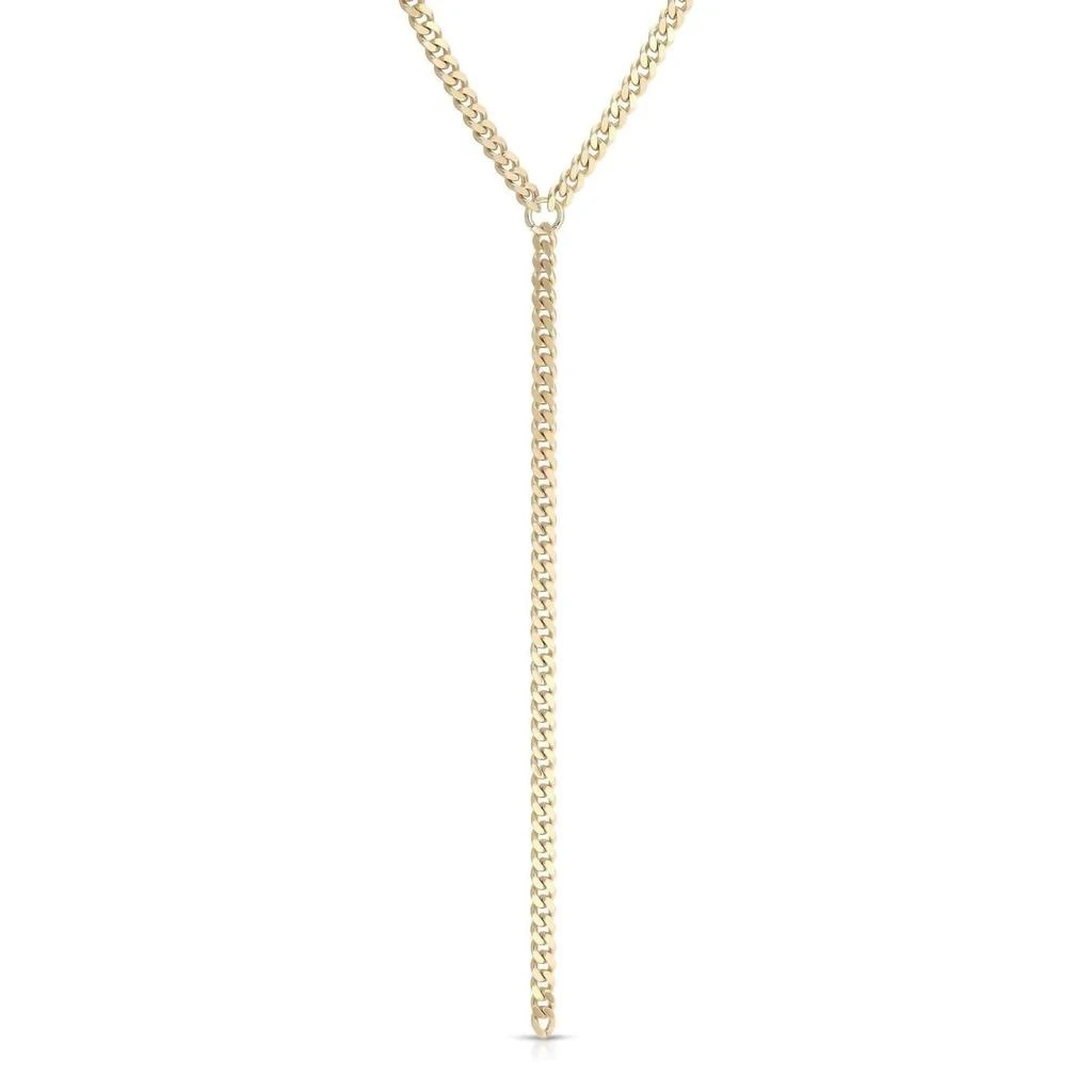 eklexic Eklexic - Women
s Micro Link Curb Chain Lariat Necklace 2