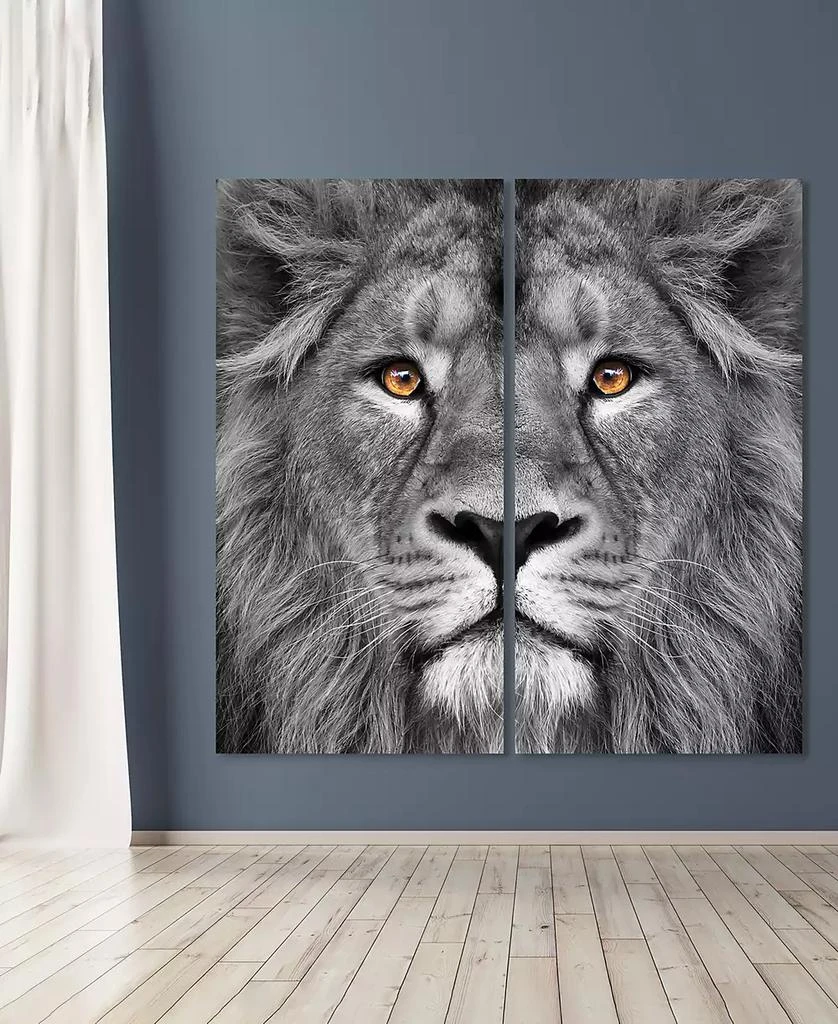 Empire Art Direct King Of The Jungle Ab Frameless Free Floating Tempered Glass Panel Graphic Wall Art, 72" x 36" x 0.2" Each 4