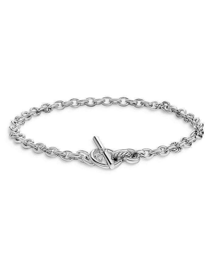 David Yurman Mercer Toggle Chain Necklace in Sterling Silver with Diamonds, 12.7mm