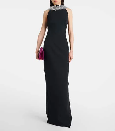 Safiyaa Holli embellished crêpe and satin gown 2