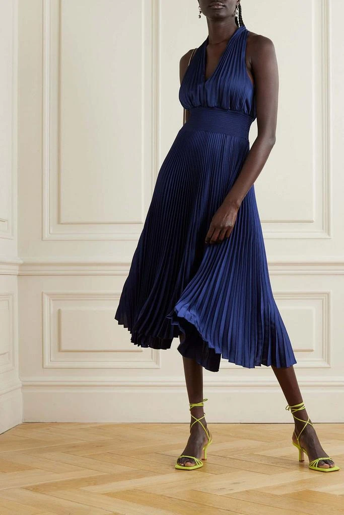 A.L.C. Rose plissé-satin halterneck midi dress 2