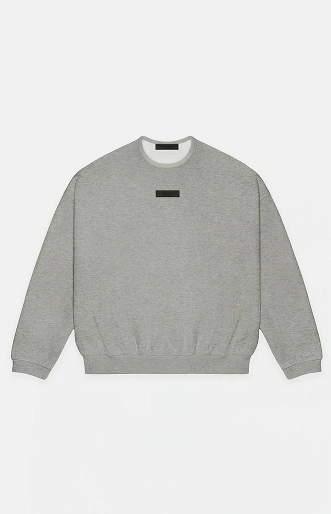 Essentials Dark Heather Oatmeal Crew Neck Sweatshirt 6