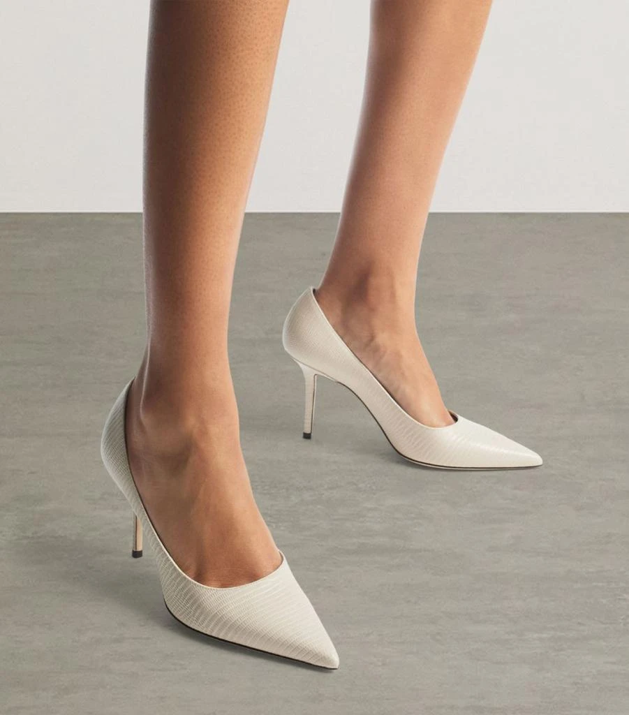 Jimmy Choo Love 85 Leather Lizard Print Heeled Courts 2