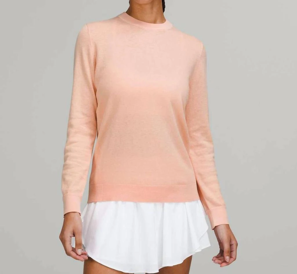 lululemon Silk-Blend Crew Sweater In Peach Satin 1