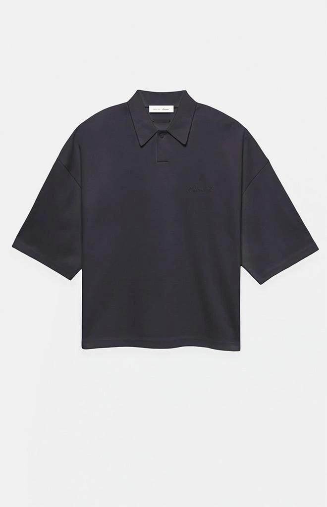 Essentials Vintage Black Signature ’90s Cropped Polo Shirt