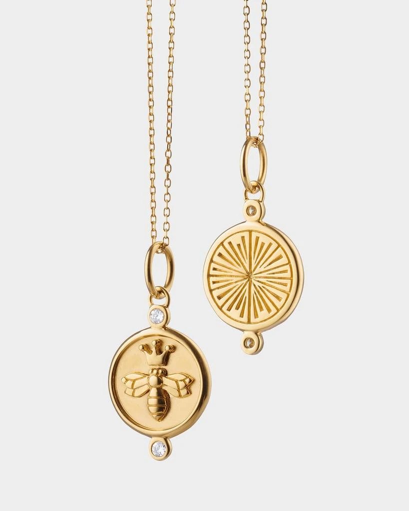 Monica Rich Kosann 18K Yellow Gold Queen Bee Charm Necklace with Diamonds 1