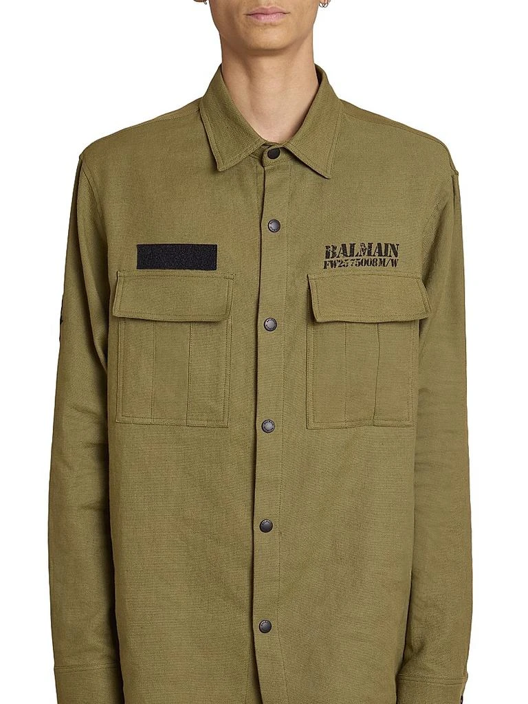 Balmain Logo Canvas Overshirt 6