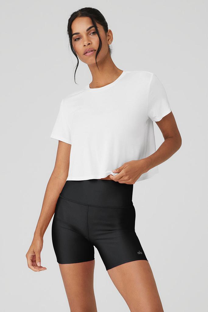 Alo Cropped All Day Short Sleeve - White