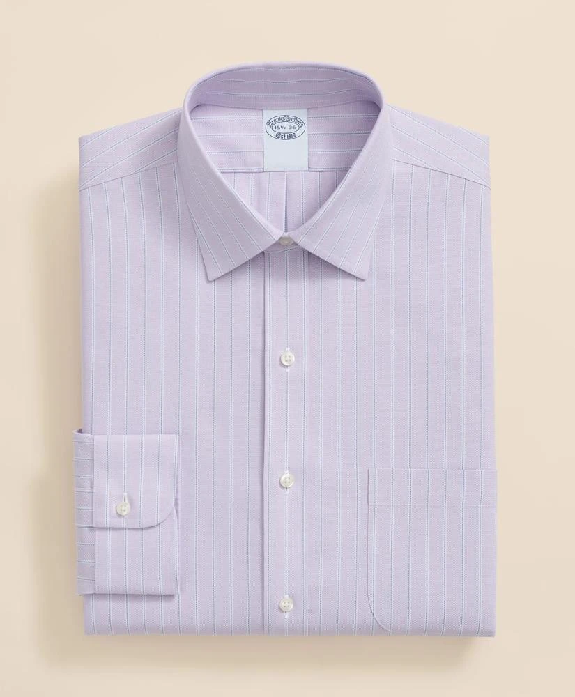 Brooks Brothers Stretch Supima® Cotton Non-Iron Royal Oxford Ainsley Collar, Striped Dress Shirt 3