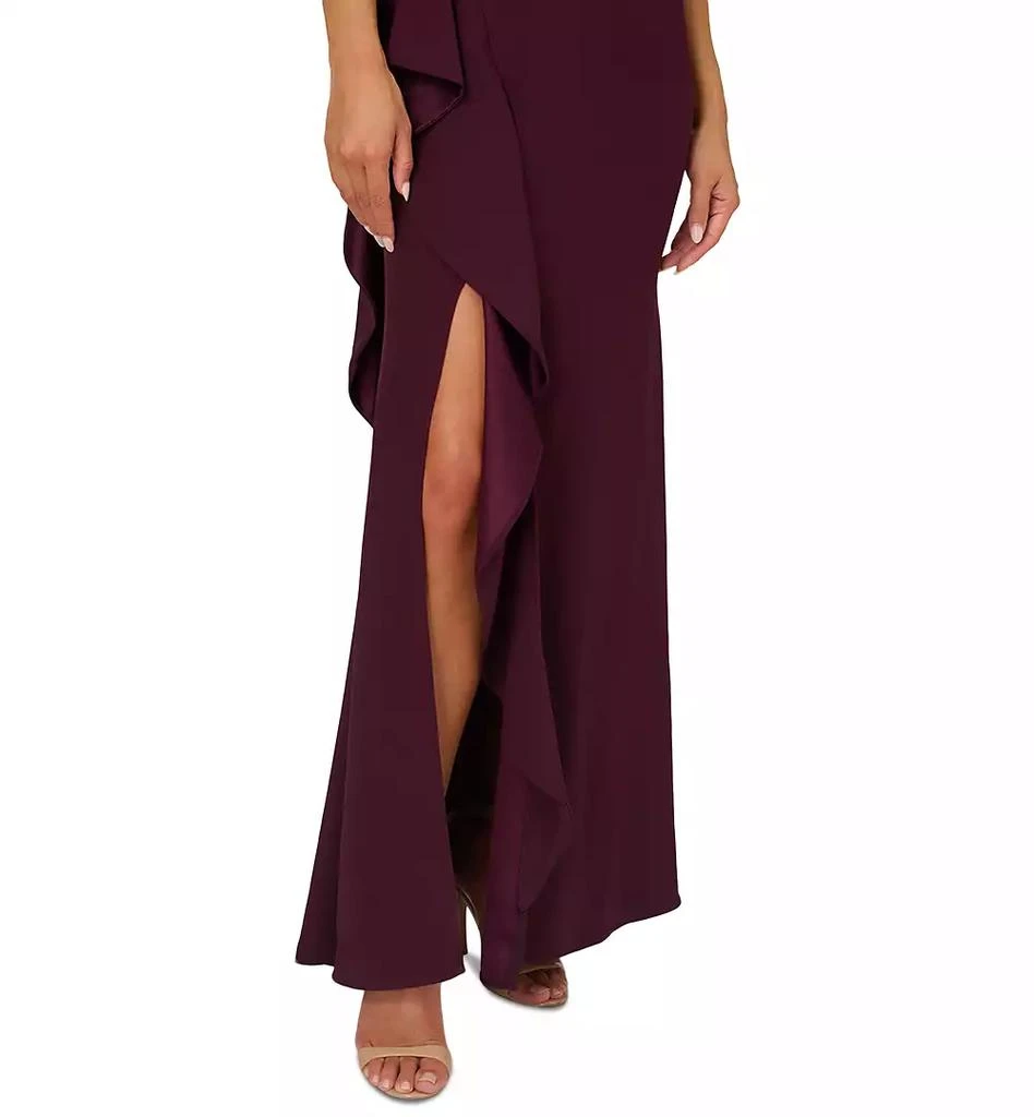 Adrianna Papell Petite One-Shoulder Satin Gown 6