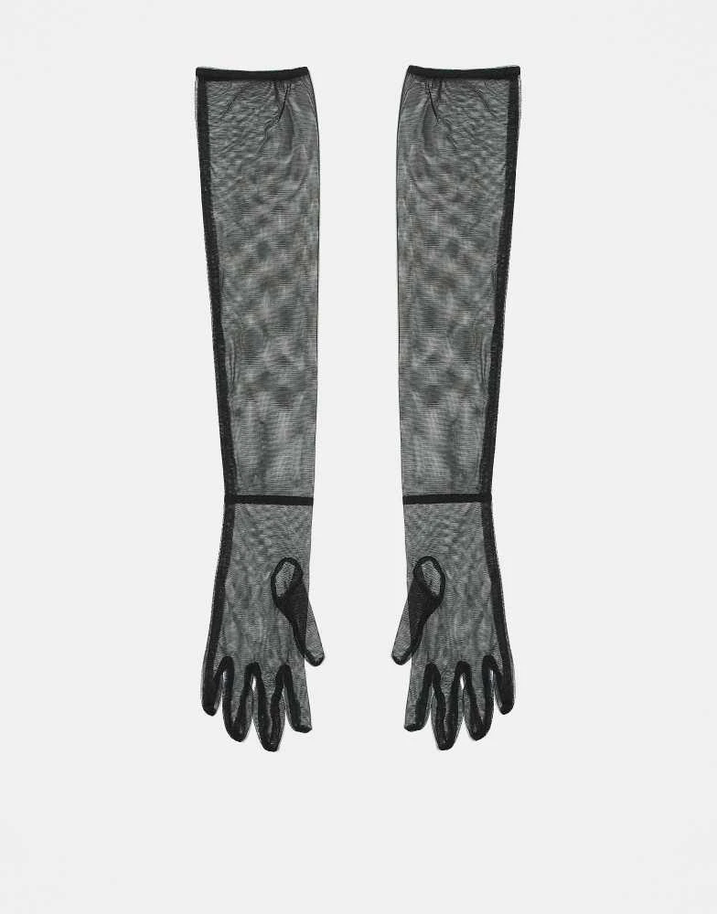For Love 
Lemons For Love 
Lemons tulle opera length gloves in black 3