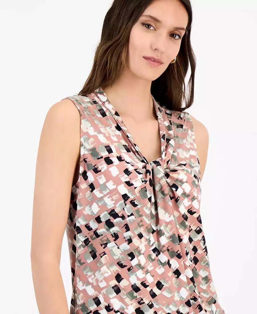 Kasper Women's Printed Twisted V-Neck Sleeveless Top, Regular & Petite 1