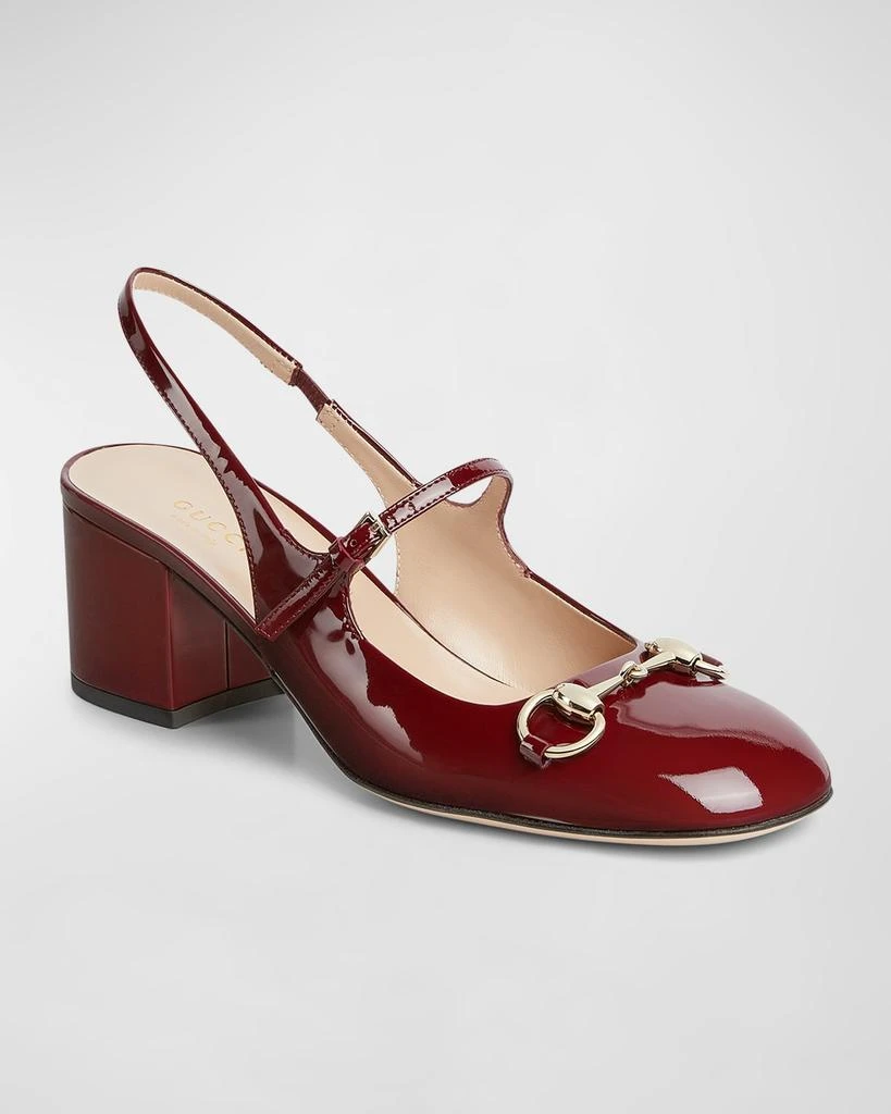 Gucci Lady Patent Bit Slingback Pumps 3