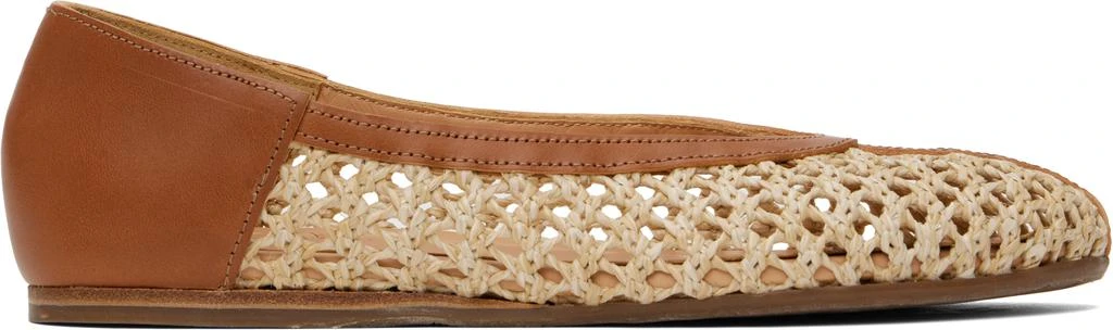 ANCIENT GREEK SANDALS Beige & Tan Aeropi Ballerina Flats 1