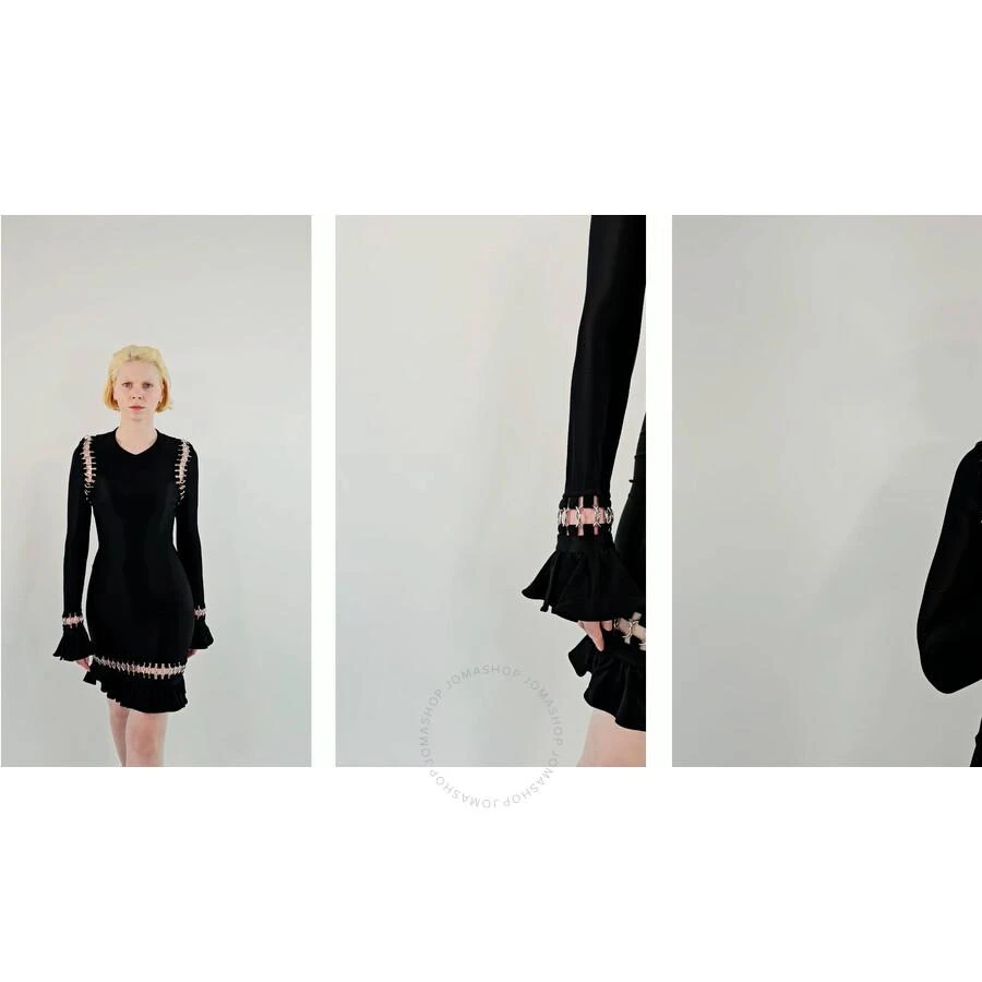 Burberry Burberry Ladies Black Ring Pierced Stretch Jersey Mini Dress, Size Small 1