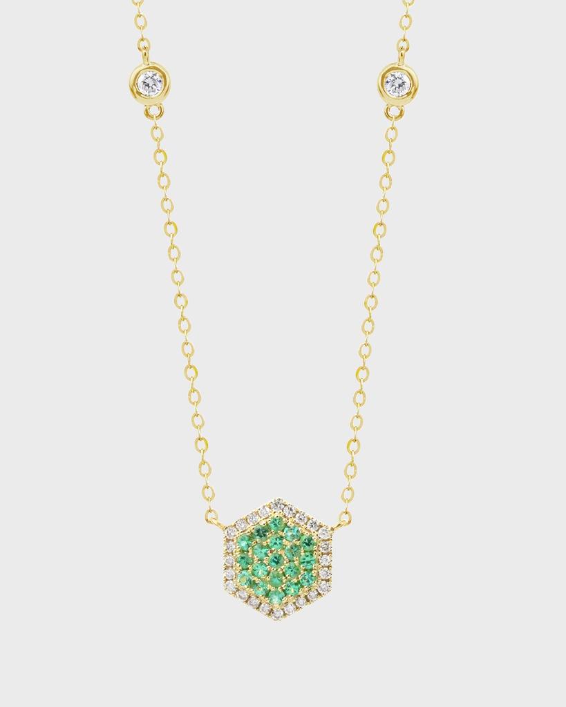 Stevie Wren Honeycomb Emerald and Diamond Necklace