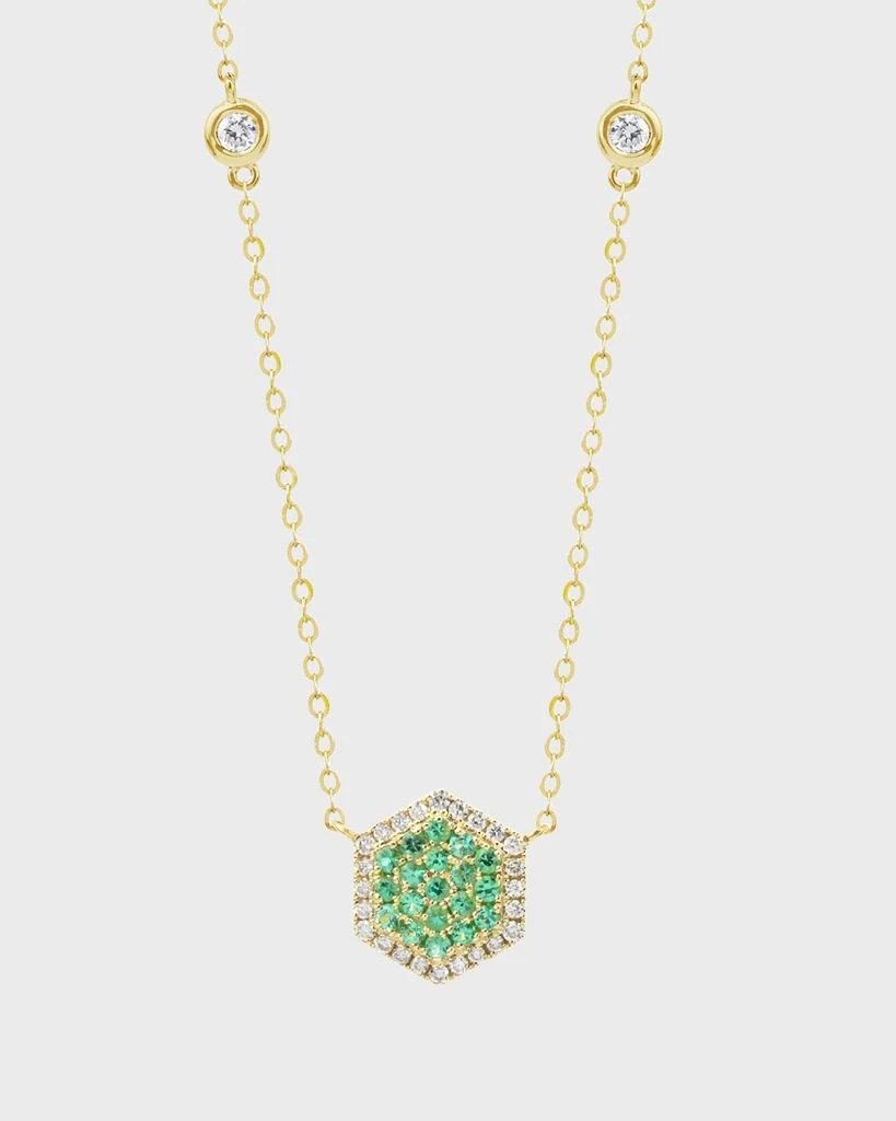 Stevie Wren Honeycomb Emerald and Diamond Necklace 1