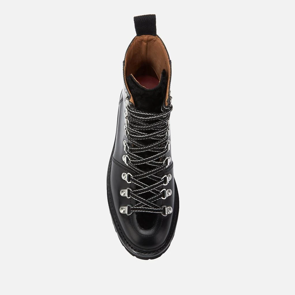 Grenson Women's Nanette Leather/Shearling Hiking Style Boots - Black 3
