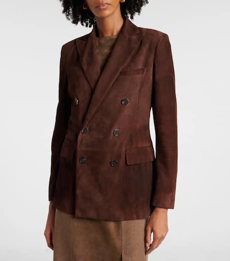Ralph Lauren Ansley double-breasted suede blazer 4