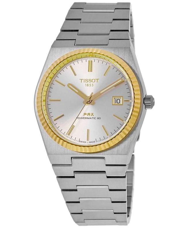 Tissot Tissot PRX Powermatic 80 Automatic Silver Dial Steel and 18K Gold Bezel Women's Watch T931.207.41.031.01 1