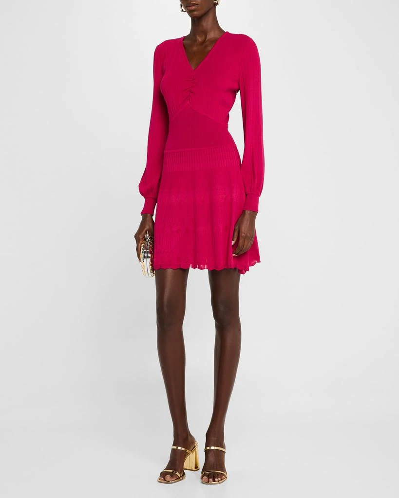 Misook Tonal Textured Fit-&-Flare Knit Mini Dress - Modern Fit 2