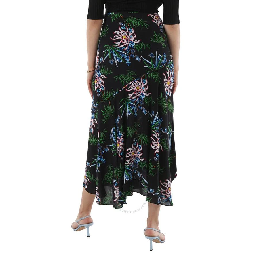 Kenzo Black Botanical Print Wrap Skirt 3