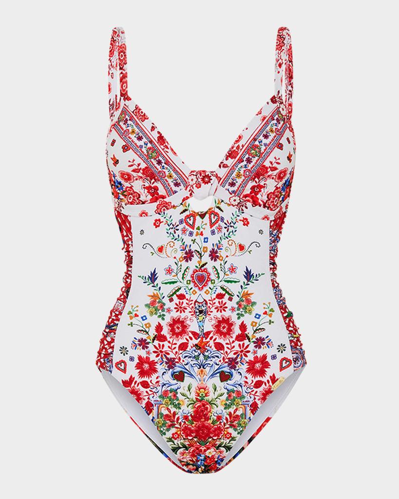 Camilla Faith, Luck & Justice Knot Front Panelled One-Piece Swimsuit