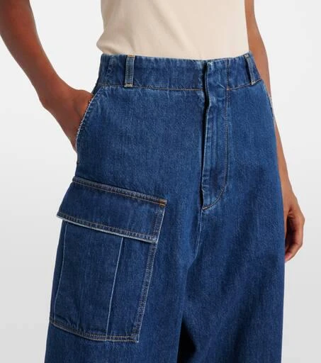 Plan C Mid-rise denim wide-leg pants 4