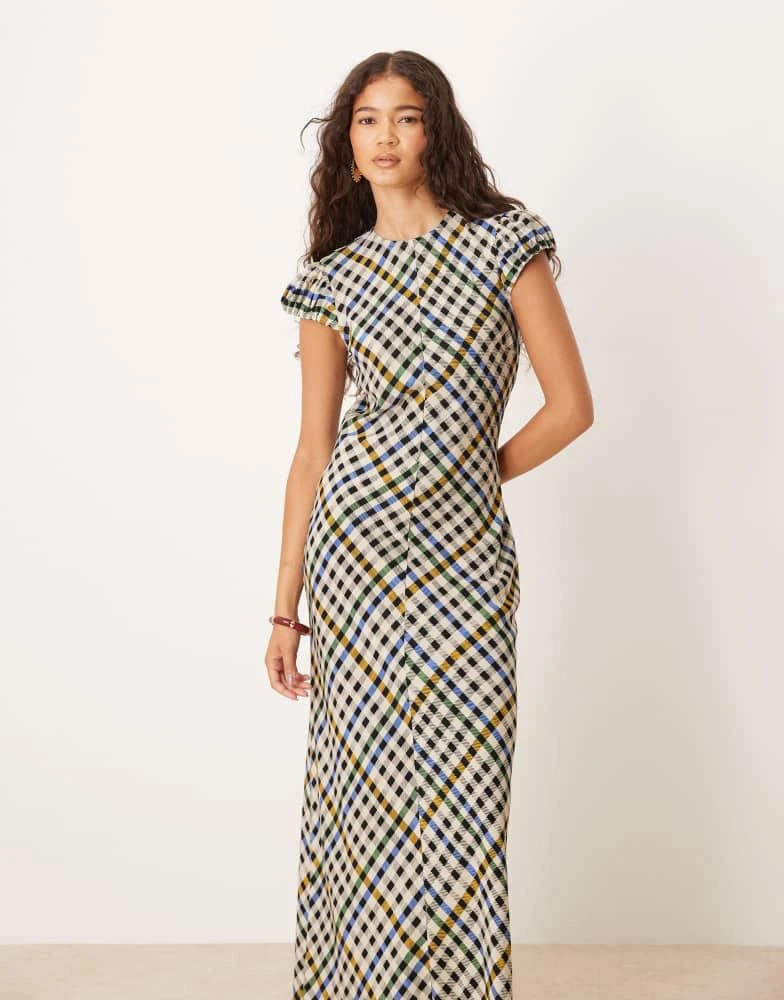 ASOS ASOS DESIGN cap sleeve maxi dress in black check - Dresses & Skirts -  Free Shipping - BeyondStyle