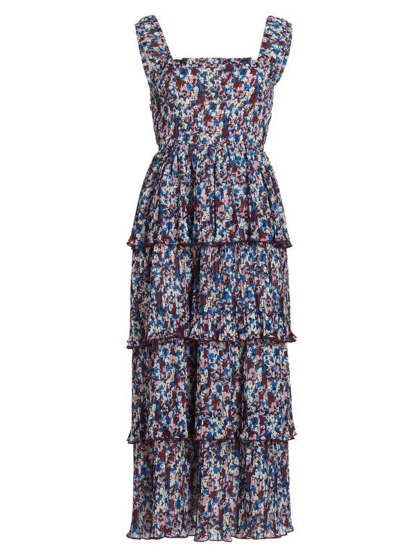 Ganni Tiered Georgette Midi-Dress 6