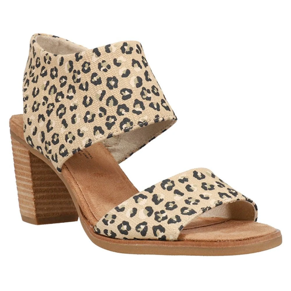 TOMS Majorca Cutout Leopard Block Heel Sandals 2