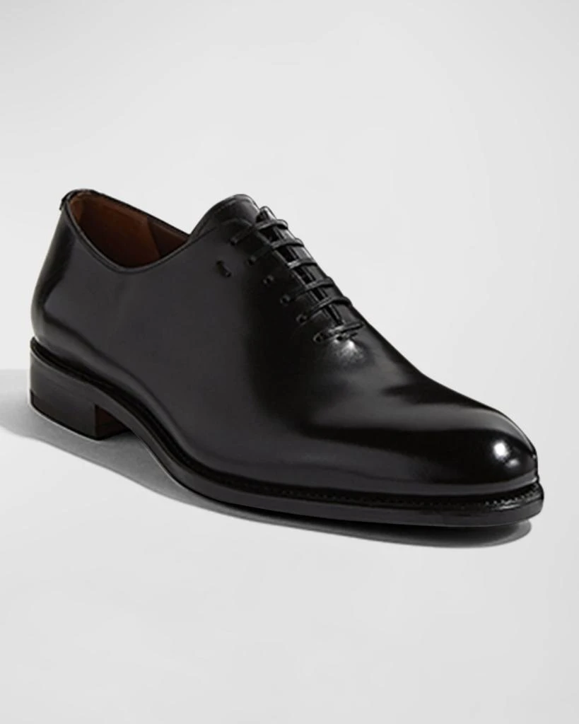 Salvatore Ferragamo Men's Angiolo Tramezza Whole-Cut Leather Lace-Up Shoes 2