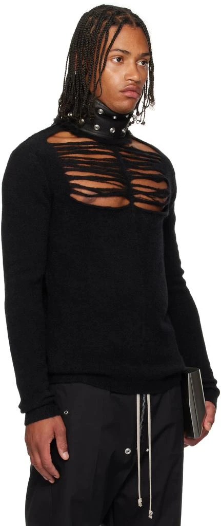 Rick Owens Black Concordians LS Grid Knit Sweater 2