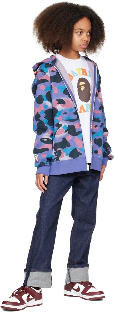 Bape Kids Purple Grid Camo Shark Glow In The Dark Zip Hoodie 4