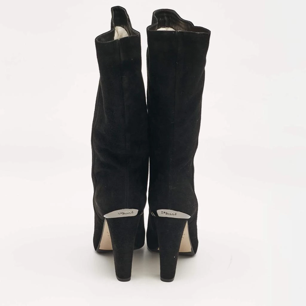 LE SILLA Le Silla Black Suede Calf Length Boots Size 41 5