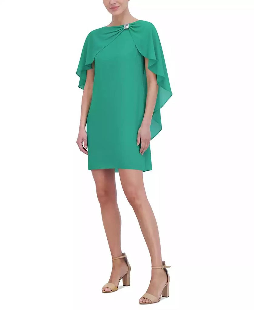 Jessica Howard Women's Rhinestone-Embellished Capelet Shift Dress 4