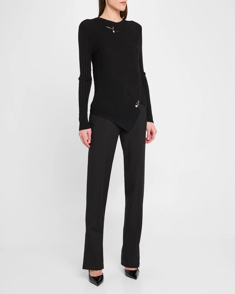 Versace Safety-Pin Cutout Vanise Knit Sweater 2