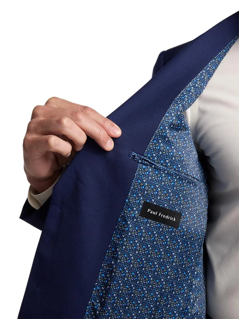 Paul Fredrick Wool Stretch Bengaline Peak Lapel Suit Jacket 4