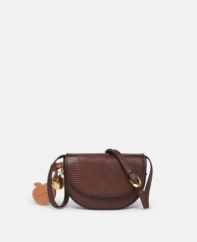 Stella McCartney Stella McCartney - Frayme Scale-Embossed Shoulder Bag, Woman, Chocolate brown 1