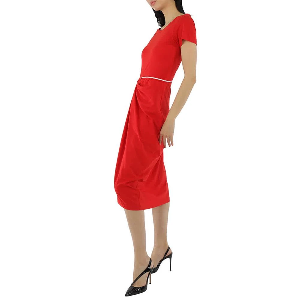 Marni Ladies Ruched Cut-Out Round Neck Midi Dress 3