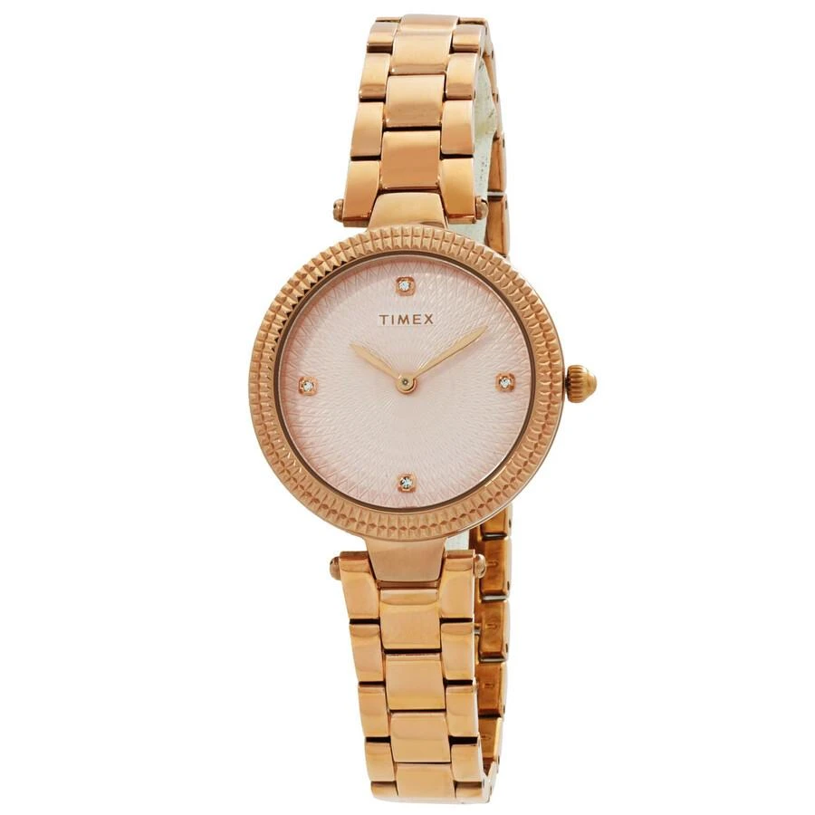 Timex Timex Adorn Quartz Crystal Pink Dial Ladies Watch TW2V24300VQ 1