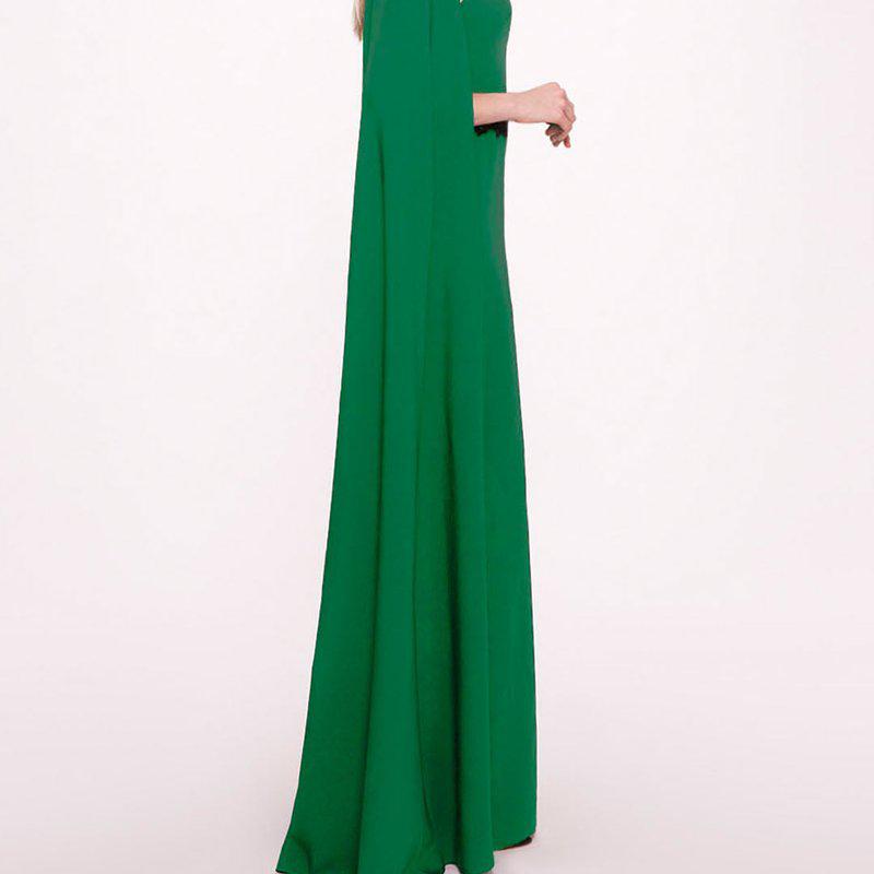 MARCHESA Embroidered Belt Kaftan Dress Emerald