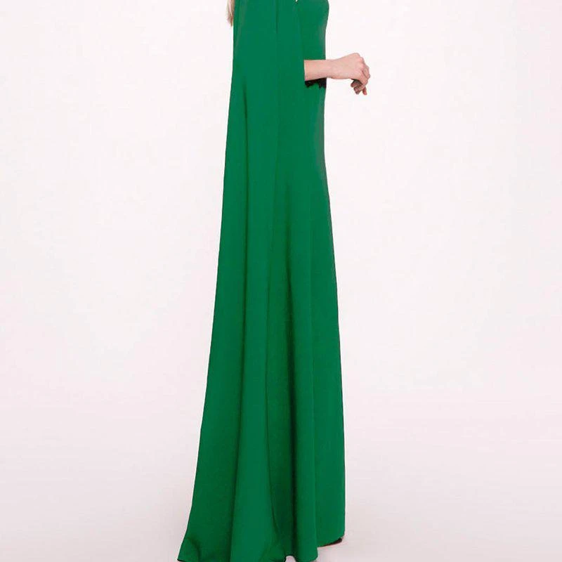 MARCHESA Embroidered Belt Kaftan Dress Emerald 2