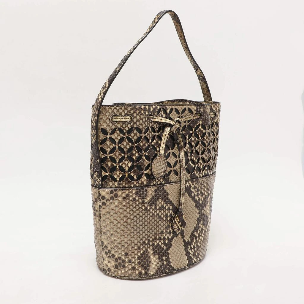 Alaia Alaia Beige/Black Python Drawstring Bucket Bag 3