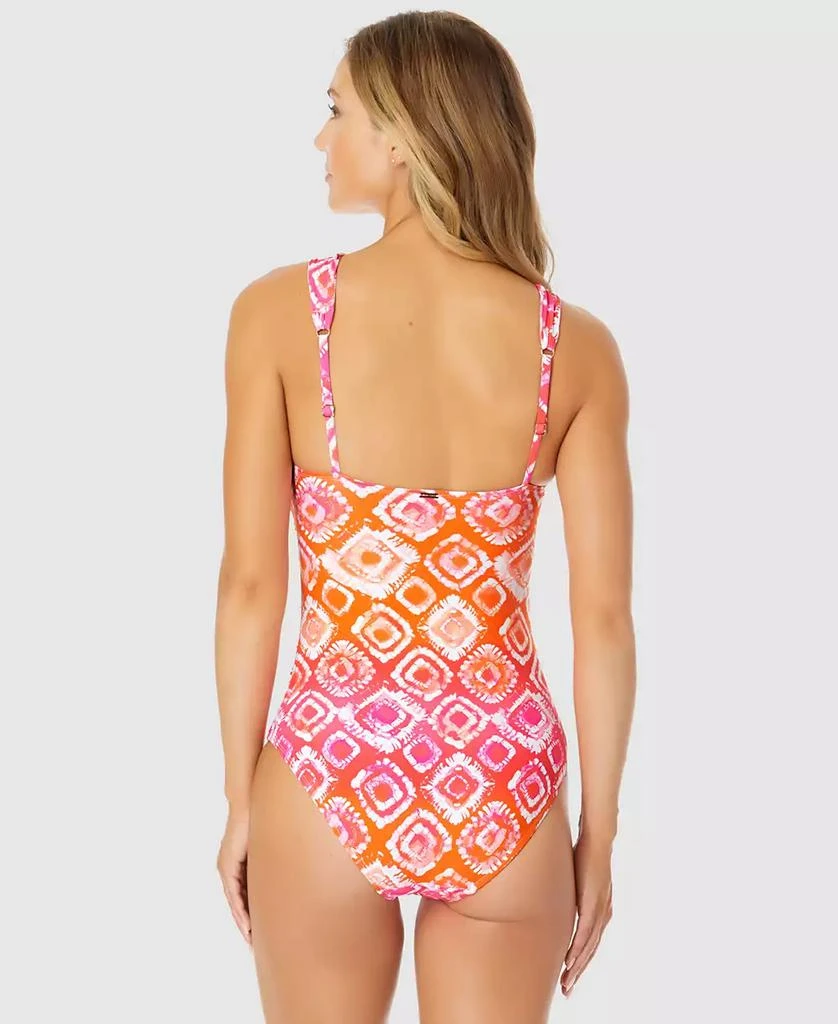Anne Cole Women's Tie Dye Foulard Twist Bandeau One-Piece Swimsuit 3