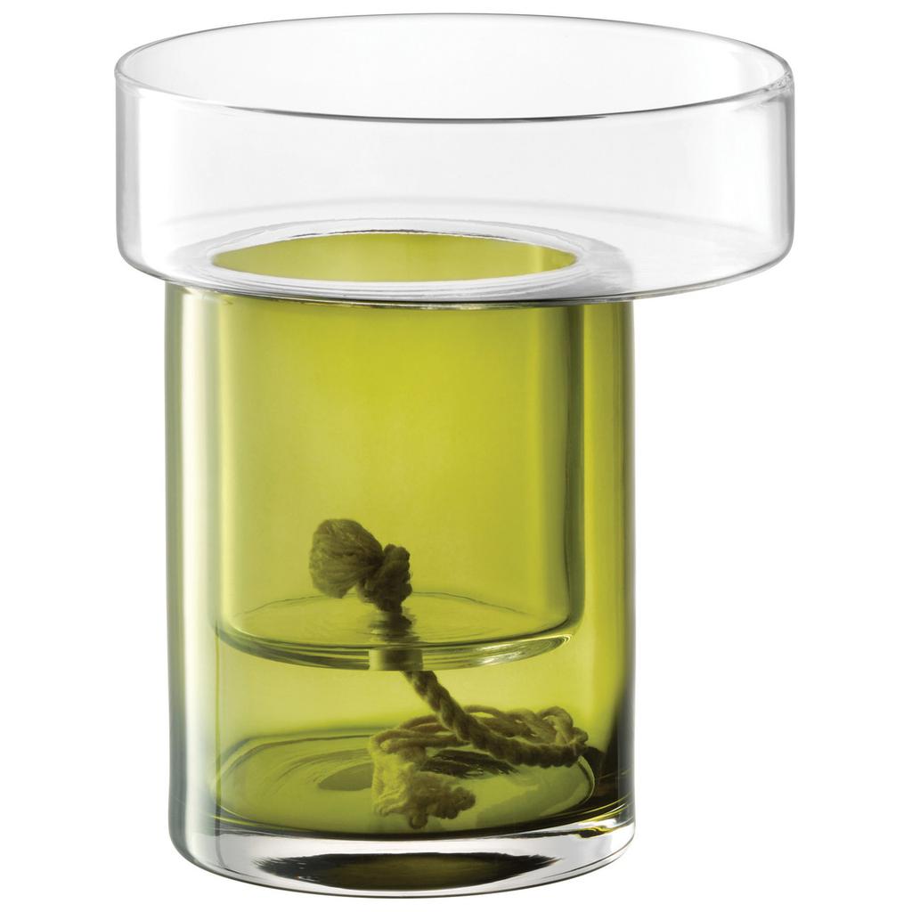 LSA International Balcony self watering planter h27cm 22cm clear-olive green