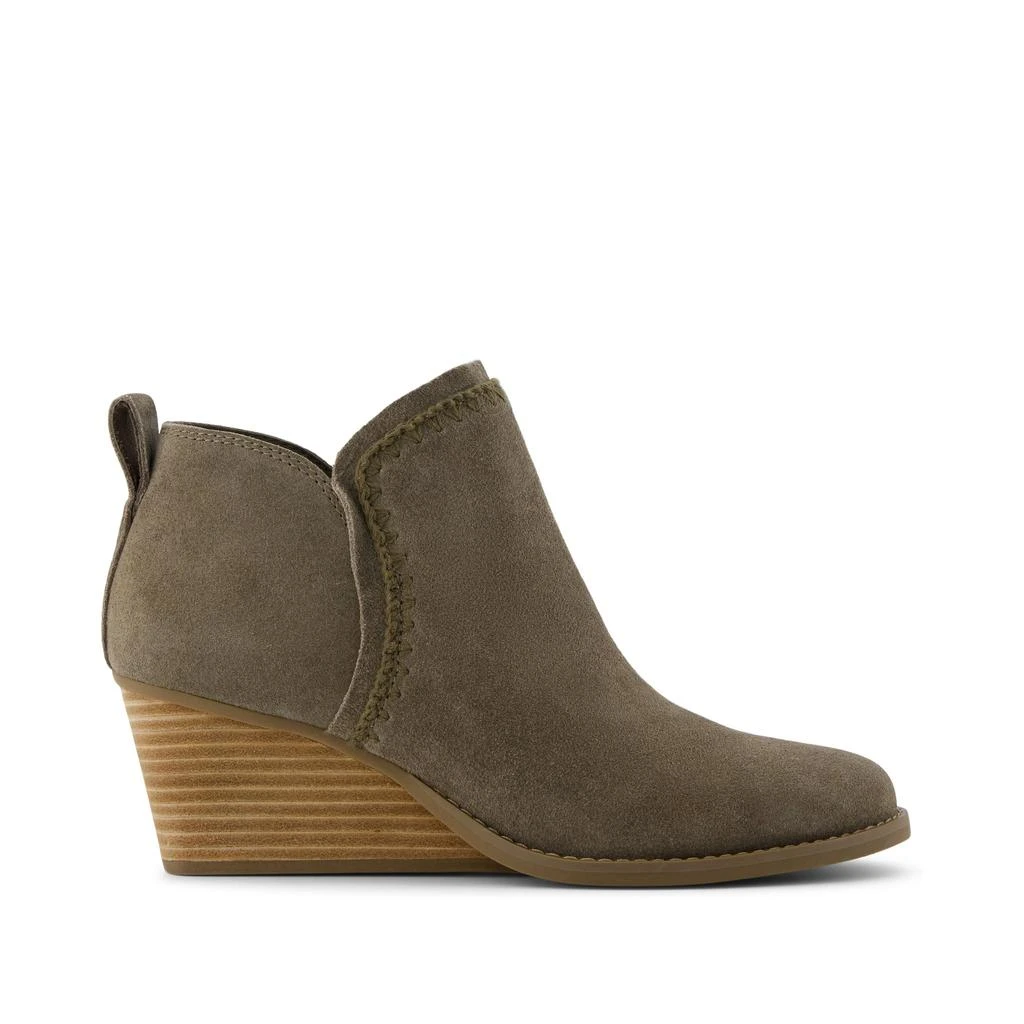 TOMS Shoes Kaia Olive Suede Wedge Boot 1
